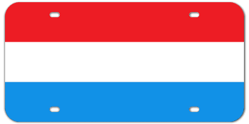 LUXEMBOURG FLAG LASER LICENSE PLATE