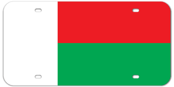 MADAGASCAR FLAG LASER LICENSE PLATE