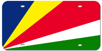 SEYCHELLES FLAG LASER LICENSE PLATE