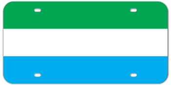 SIERRA LEONE FLAG LASER LICENSE PLATE