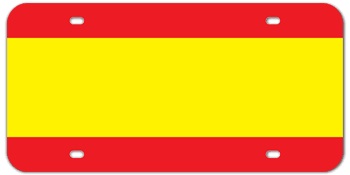 SPAIN NATIONAL FLAG LASER LICENSE PLATE