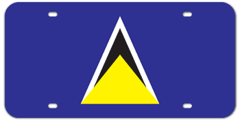 St Lucia Flag Novelty License Plate