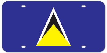 ST. LUCIA FLAG LASER LICENSE PLATE