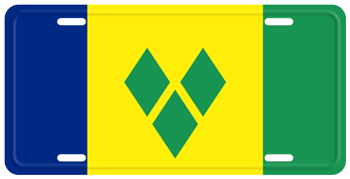 ST. VINCENT & GRENADINES FLAG LICENSE PLATE