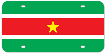 SURINAME FLAG LASER LICENSE PLATE