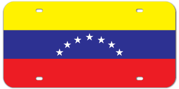 VENEZUELA FLAG LASER LICENSE PLATE