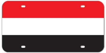 YEMEN FLAG LASER LICENSE PLATE