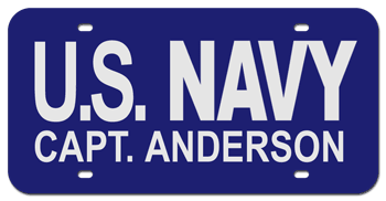 U.S. NAVY LASER LICENSE PLATE -customized with your very own creation!
