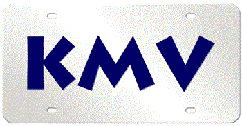 INITIALS LASER MIRROR SILVER LICENSE PLATE - BLUE INITIALS