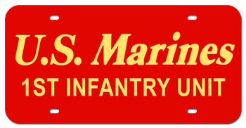 UNITED STATES MARINES LASER LICENSE PLATE -customized with your very own creation!