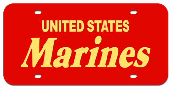 UNITED STATES MARINES LASER LICENSE PLATE