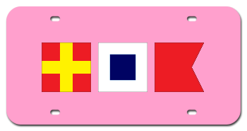 NAUTICAL PINK LASER LICENSE PLATE