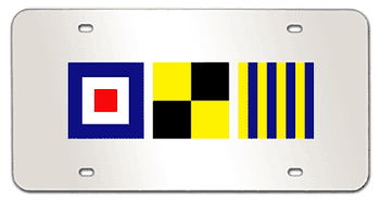 NAUTICAL MIRROR SILVER LASER LICENSE PLATE