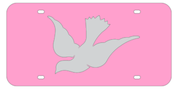 DOVE LASER PINK LICENSE PLATE