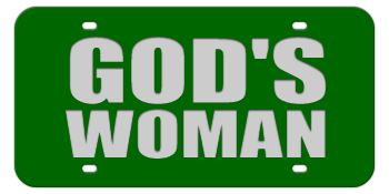 GOD'S WOMAN GREEN LASER LICENSE PLATE