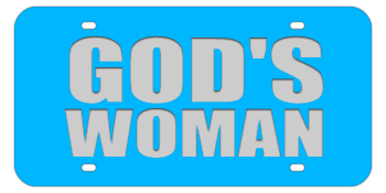 GOD'S WOMAN LIGHT BLUE LASER LICENSE PLATE