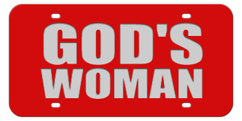 GOD'S WOMAN RED LASER LICENSE PLATE