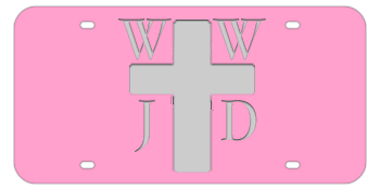 WWJD LASER PINK LICENSE PLATE