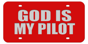 GOD IS MY PILOT RED LASER LICENSE PLATE