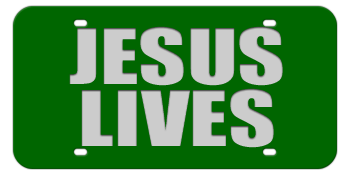 JESUS LIVES GREEN LASER LICENSE PLATE