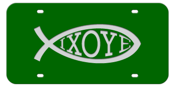 IXOYE FISH GREEN LASER LICENSE PLATE