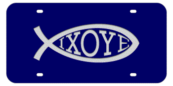 IXOYE FISH BLUE LASER LICENSE PLATE