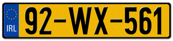 IRELAND EURO (EEC) LICENSE PLATE --