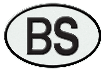 BAHAMAS INTERNATIONAL IDENTIFICATION OVAL PLATE