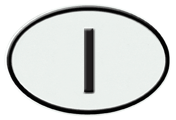 ITALY INTERNATIONAL IDENTIFICATION OVAL PLATE