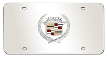 CADILLAC CHROME EMBLEM 3D MIRROR LICENSE PLATE