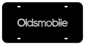 OLDSMOBILE CHROME NAME 3D BLACK LICENSE PLATE