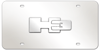 H3 CHROME EMBLEM 3D MIRROR LICENSE PLATE