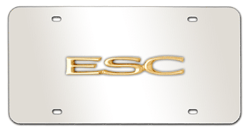 ESC GOLD NAME 3D MIRROR LICENSE PLATE