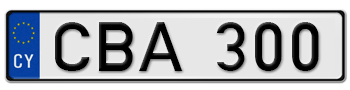 CYPRUS (GREEK CYPRUS) EURO (EEC) LICENSE PLATE ISSUED FROM MAY 1, 2004 TO PRESENT --