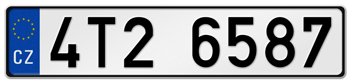CZECH  LICENSE  PLATE EURO (EEC) ISSUED FROM MAY 1, 2004 TO PRESENT --