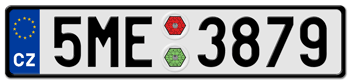 CZECH REPUBLIC LICENSE PLATE -