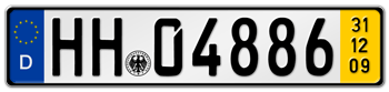GERMAN TEMPORARY LICENSE PLATE ISSUED FROM JANUARY 1, 1994 TO PRESENT -