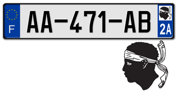 FRANCE REGION (CORSE/CORSICA) 2009 ISSUE EURO (EEC) LICENSE PLATE PERFECT FOR YOUR BUGATTI, Citroën, RENAULT, PEUGEOT, OR SIMCA --