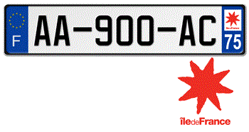 FRANCE REGION (PARIS/ILE DE FRANCE) 2009 ISSUE EURO (EEC) LICENSE PLATE PERFECT FOR YOUR BUGATTI, CITROËN, RENAULT, PEUGEOT, OR SIMCA --