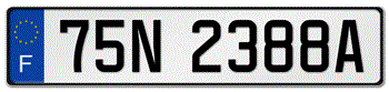 FRANCE EURO (EEC) FRONT LICENSE PLATE --