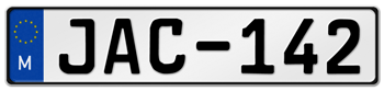 MALTA EURO (EEC) LICENSE  PLATE ISSUED FROM MAY 1, 2004 TO PRESENT --
