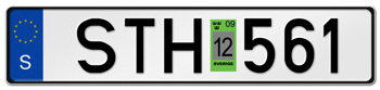SWEDEN EURO (EEC) LICENSE PLATE PERFECT