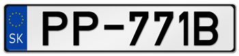 SLOVAKIA EURO (EEC) LICENSE  PLATE ISSUED FROM MAY 1, 2004 TO PRESENT --
