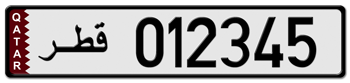 2012- ON SERIES QATAR EUROPEAN STYLE LICENSE PLATE --