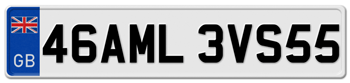GREAT BRITAIN FLAG EURO 11 CHARACTER FRONT LICENSE PLATE  --