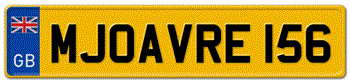 GREAT BRITAIN FLAG EURO 11 CHARACTER REAR LICENSE PLATE  --