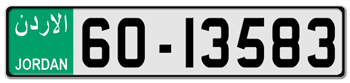 JORDAN LORRY LICENSE PLATE --