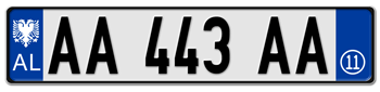 2011 ALBANIA EURO LICENSE PLATE --