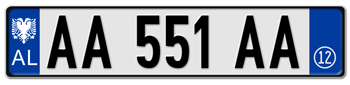 2012 ALBANIA EURO LICENSE PLATE --