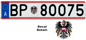 AUSTRIA(POLIZEI) LICENSE  PLATE EURO (EEC)--